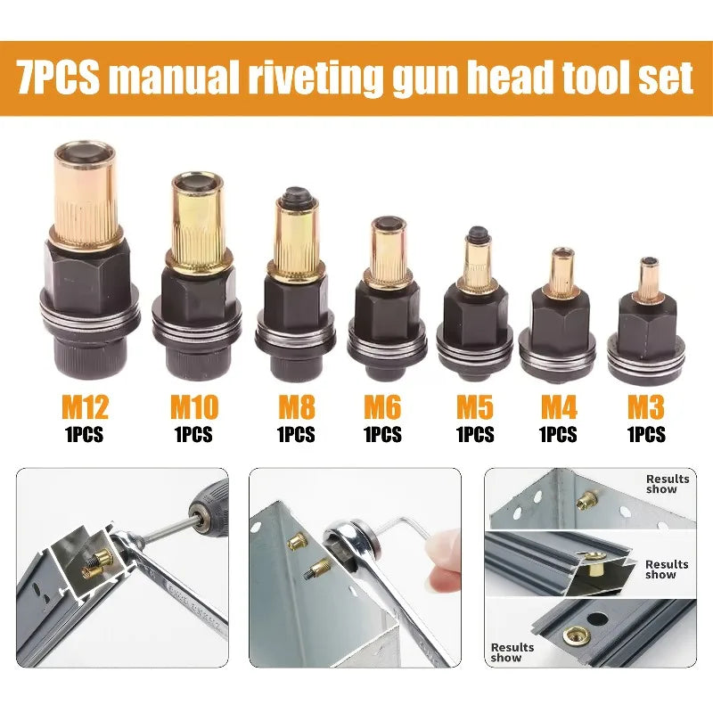 M3–M12 Rivet Nut Tool Kit | Carbon Steel Manual & Drill Set Rivet Nut Tool Kit QXL