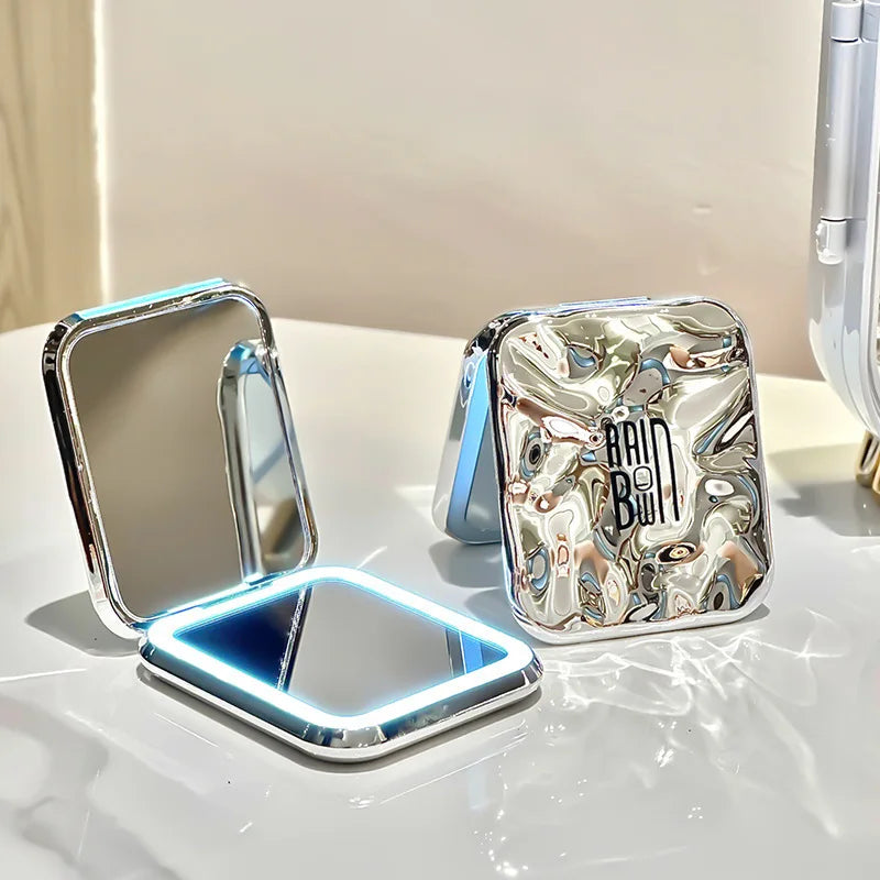 LED Folding Makeup Mirror 5X Magnifying Portable Travel Mirror LED Makeup Mirror QXL