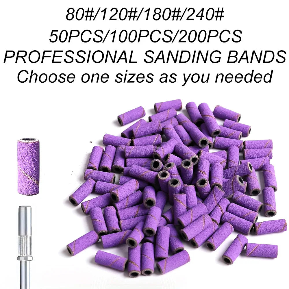 3mm Mini Sanding Bands for Nail Drill | 80–240 Grit | FUMOSIK Nail Sanding Bands QXL