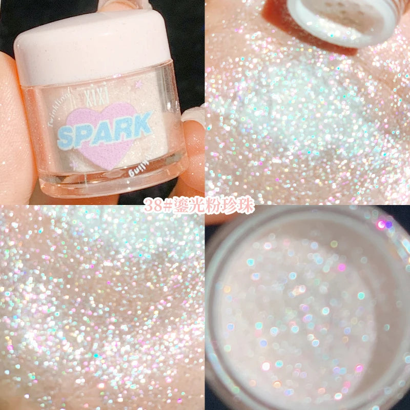 Glitter Highlighter Shimmer Powder – Face, Body & Hair Shimmer Highlighter Powder QXL