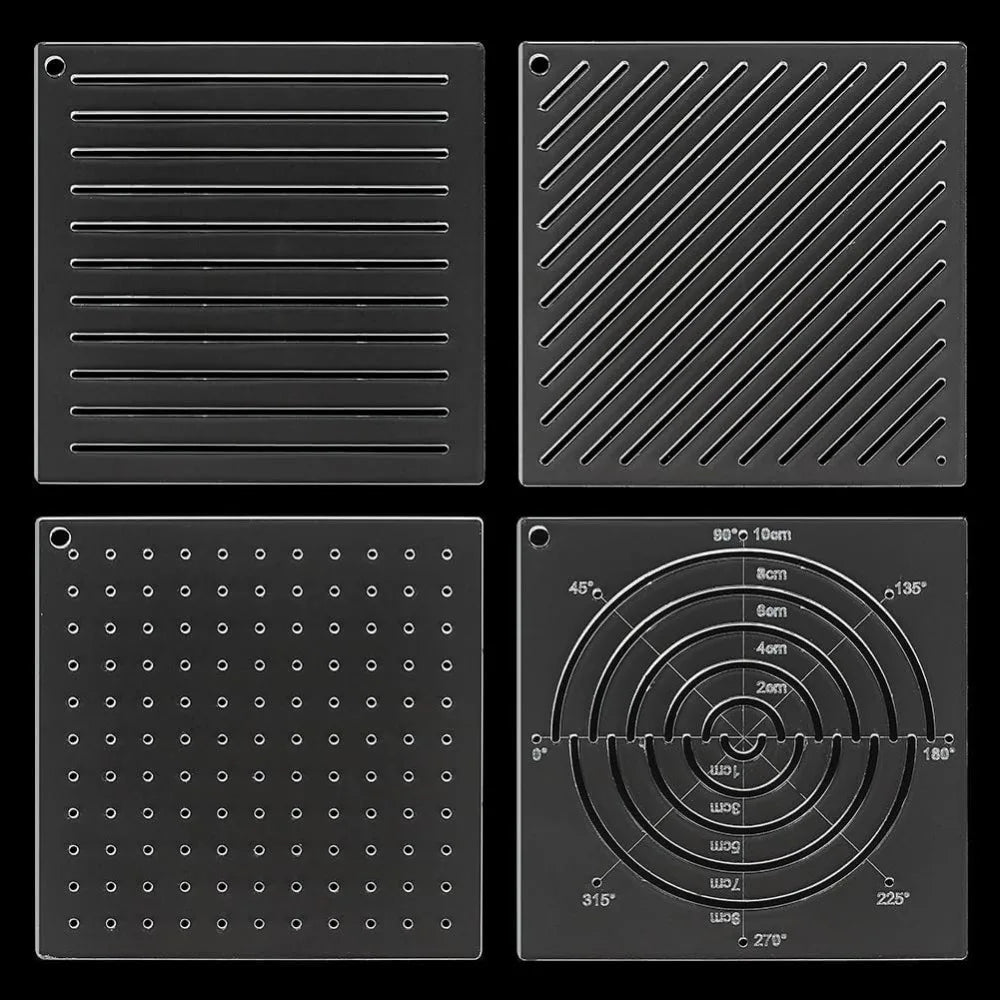 4-Piece Acrylic Sashiko Stencil Set | Quilting & Embroidery Tool Embroidery Stencil Set QXL