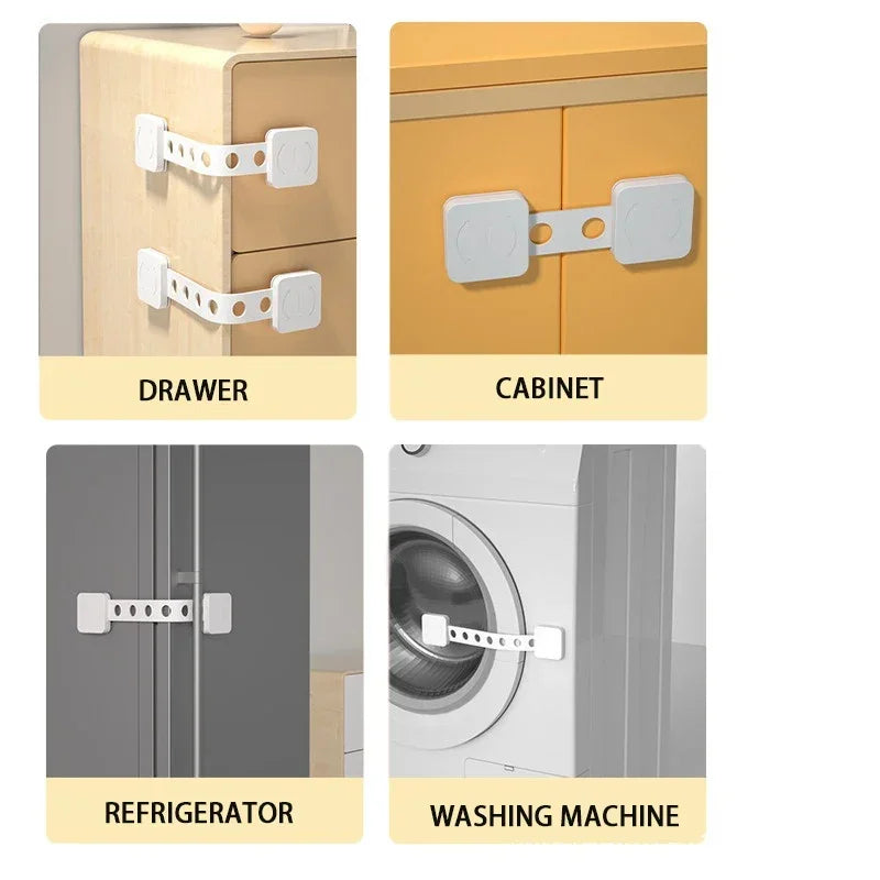 Baby Cabinet Safety Locks | Adjustable Multi-Function 1/3/5 Pack Baby Safety Lock QXL