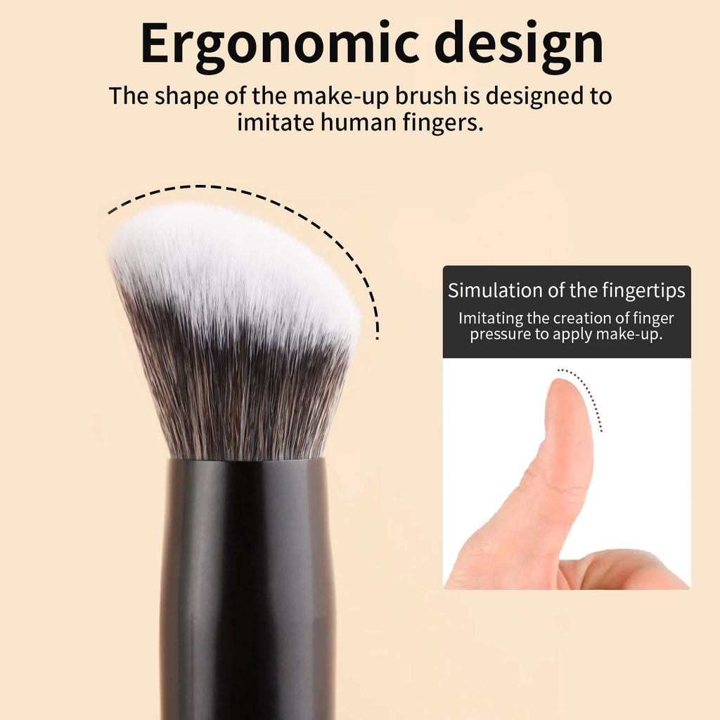 Ronshadow 2-in-1 Blush & Contour Brush | Mini Travel Makeup Makeup Brush QXL