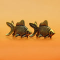 Brass Goldfish Figurine Retro Lucky Statue | Home & Desk Décor Decorative Figurine QXL 2Pcs