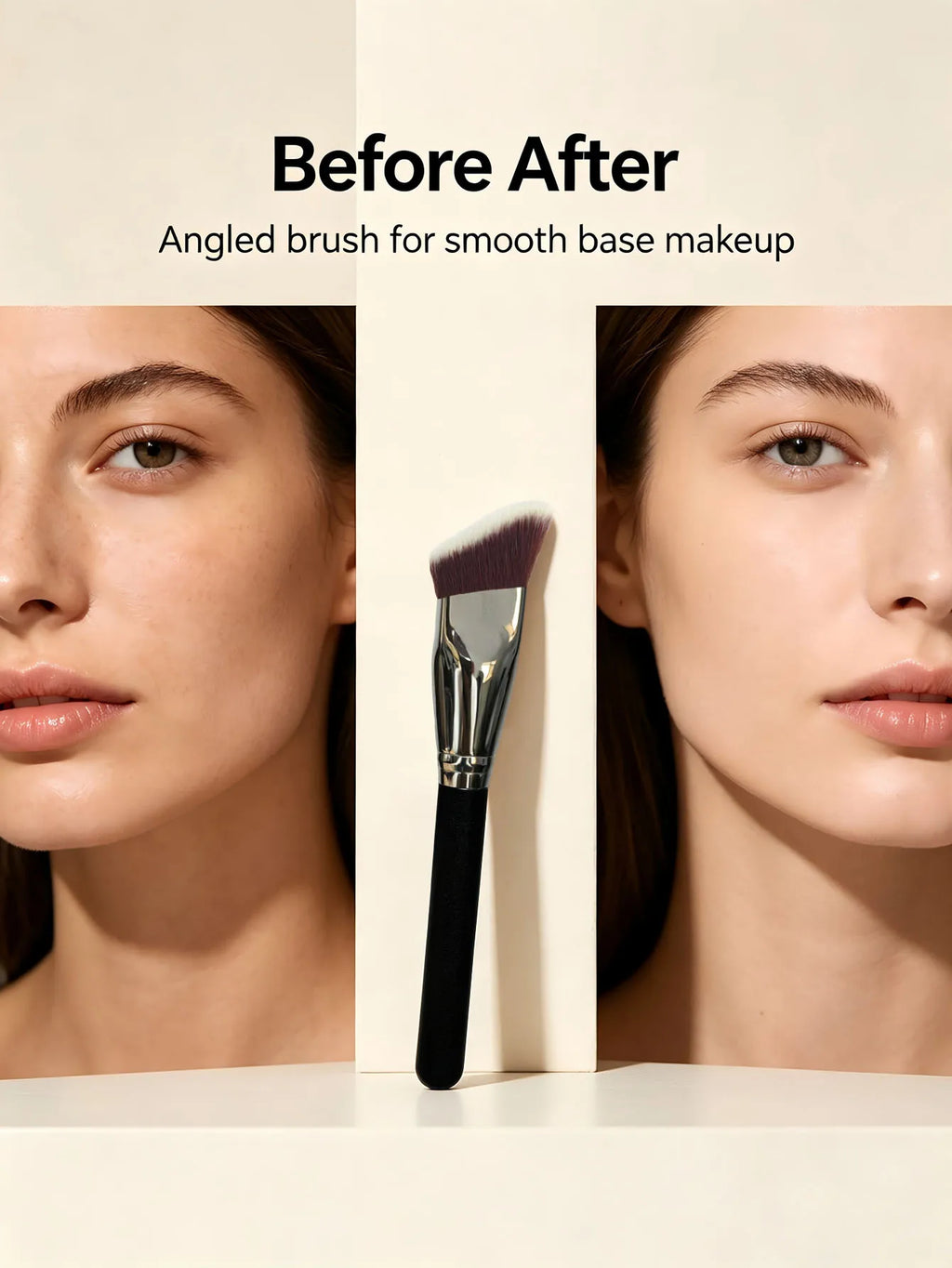 Slanted Foundation Makeup Brush | Synthetic Contour Tool Foundation Makeup Brush QXL