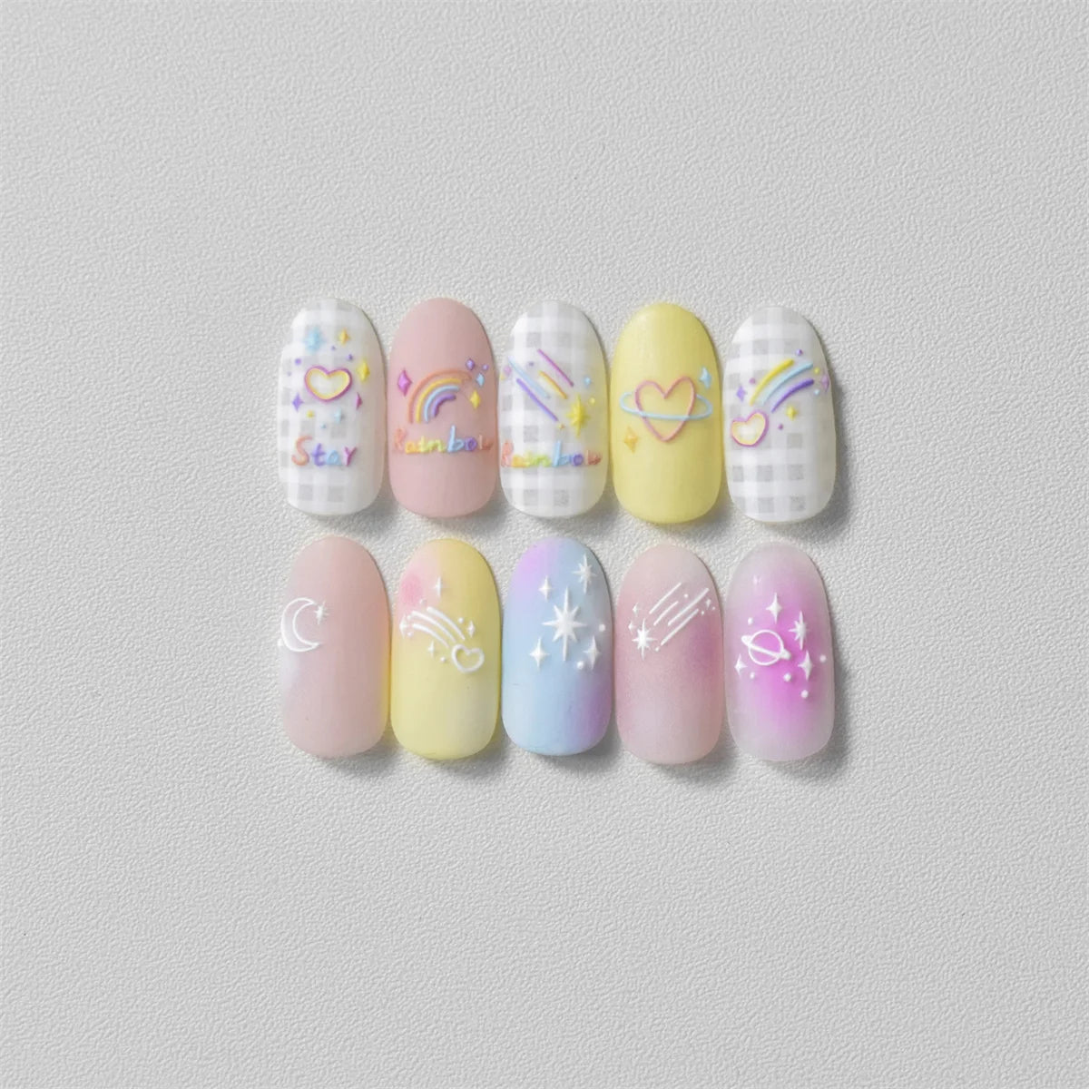 5D Starry Sky Nail Stickers | Hollow Star Moon Decals DIY Nail Art Stickers QXL