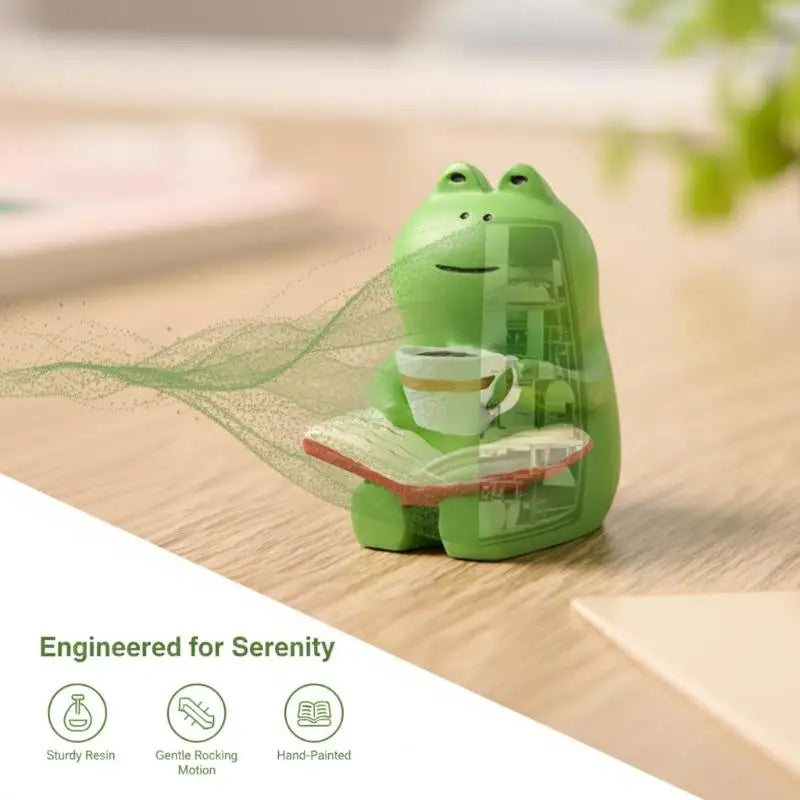 Japanese Mini Frog Rocking Chair Resin Ornament | Desk Decor Resin Figurine Ornament QXL