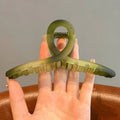 Large Transparent Green Hair Claw Clip 13cm | Ponytail Hair Claw Clip QXL Green 13cm