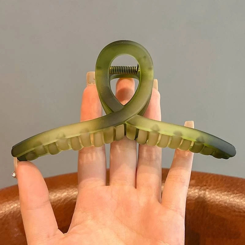 Large Transparent Green Hair Claw Clip 13cm | Ponytail Hair Claw Clip QXL Green 13cm