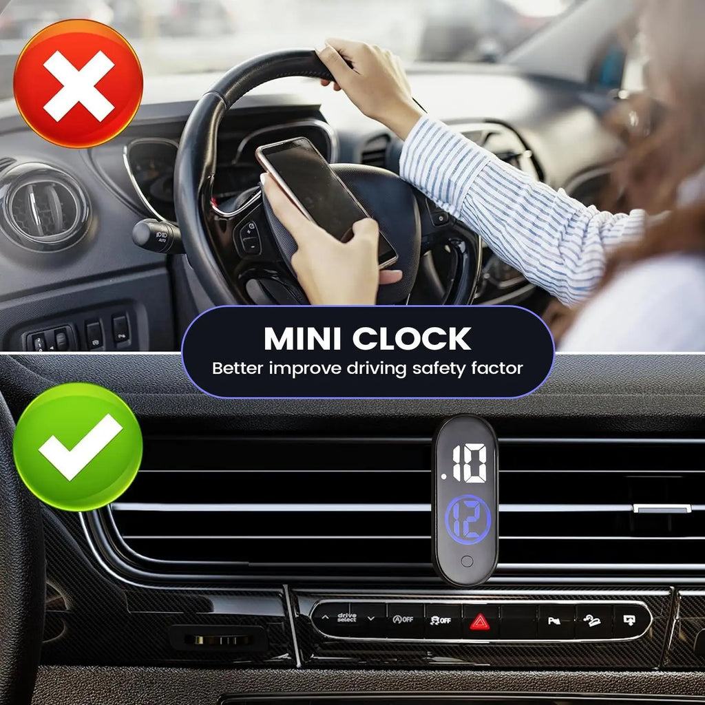 Mini LED Stick-On Dashboard Clock | Car & Motorcycle Dashboard Clock QXL