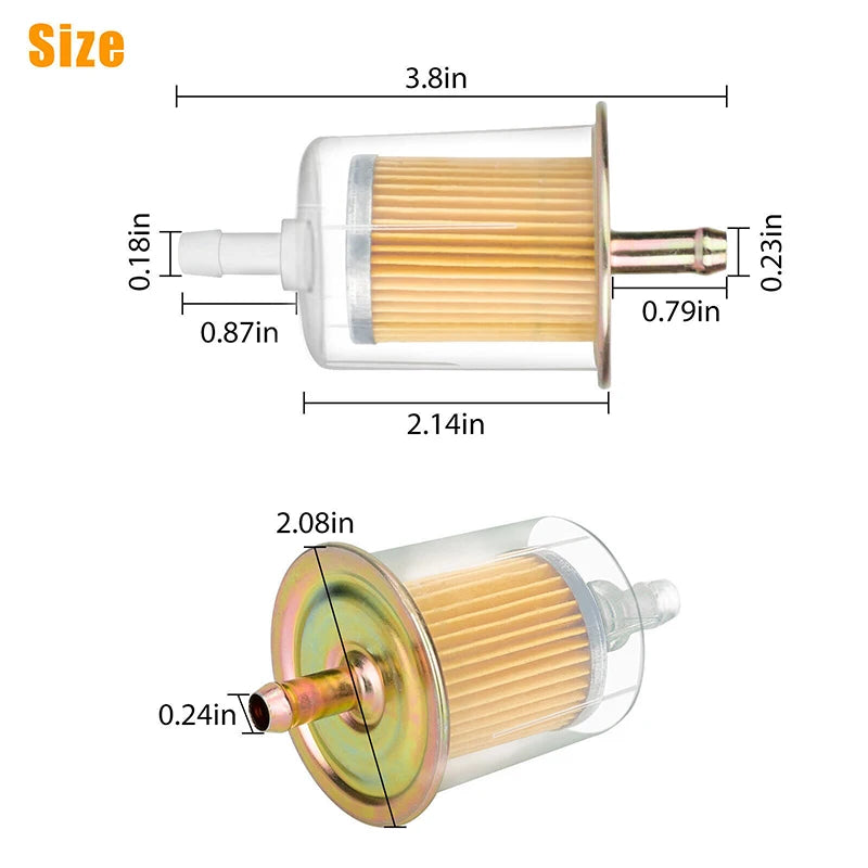 14mm Motorcycle Fuel Filter & Hose Clamp Set – 2 Pack Motorcycle Fuel Filter QXL A1