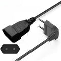 EU CEE 2-Prong Angled Extension Cord | Male to Female Cable Power Extension Cord QXL 1.8M-EU-A