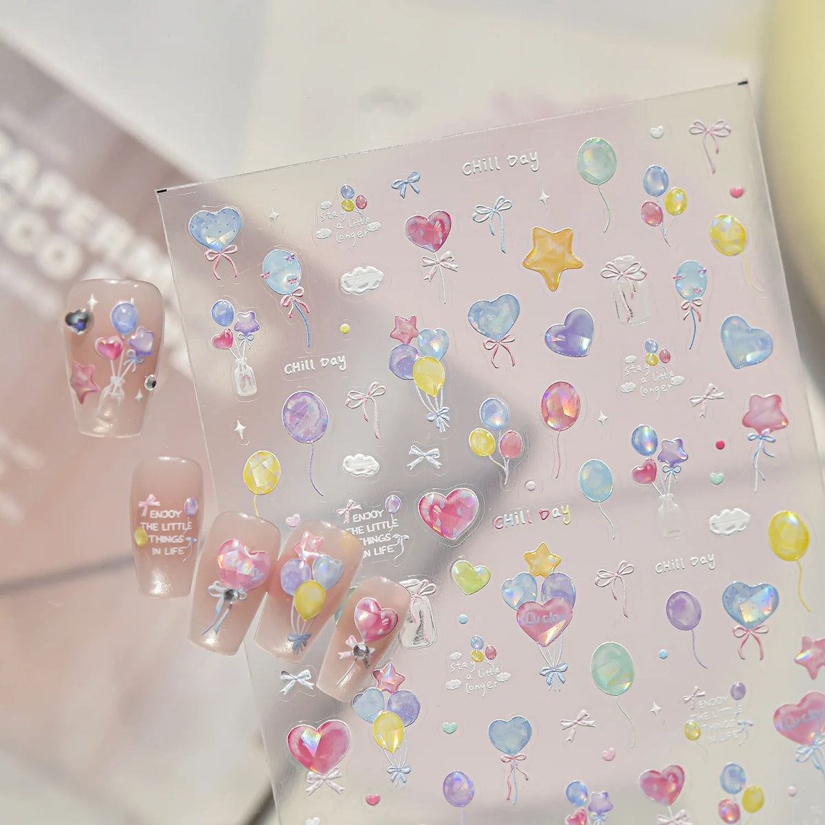 5D Holographic Nail Stickers – Dreamy Self-Adhesive Decals Nail Art Stickers QXL