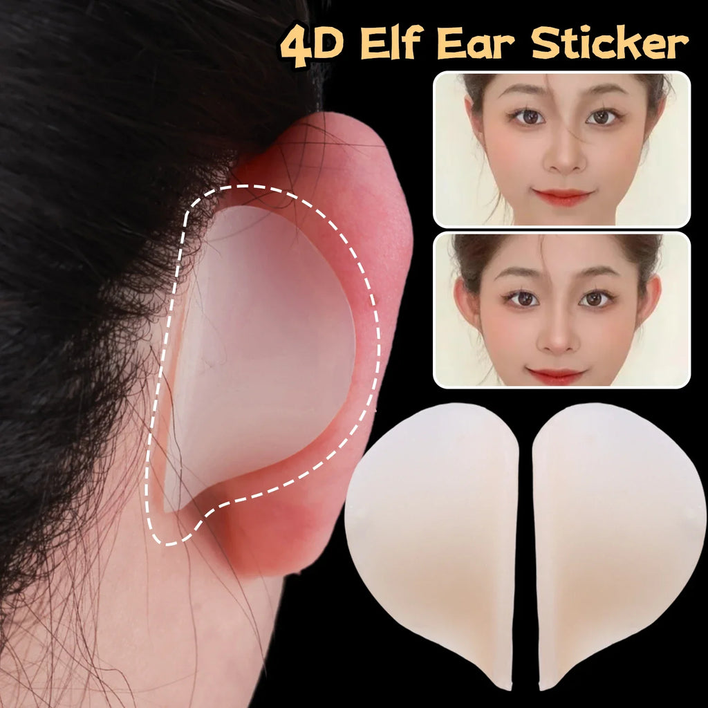 5-Pair Silicone Elf Ear Stickers | 4D Keel V-Face Patches Ear Shaping Stickers QXL