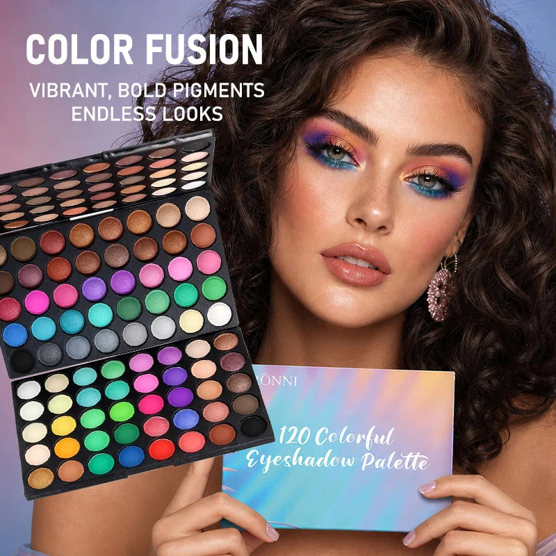 120-Color 3-Layer Eyeshadow Palette | Matte & Shimmer Kit Eyeshadow Palette QXL