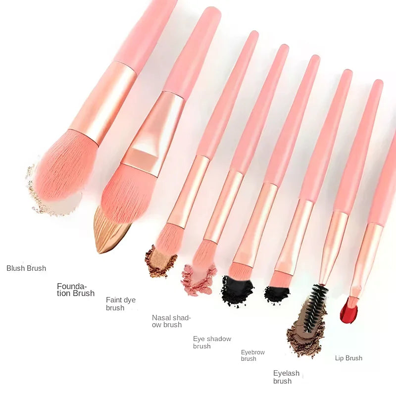 8-Piece Makeup Brush Set | Foundation, Blush & Eyeshadow Makeup Brush Set QXL