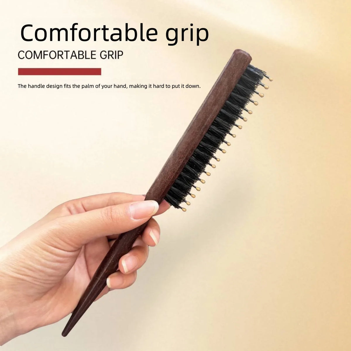 Wooden Narrow-Tooth Rat Tail Comb | Teasing & Volume Styling Hair Teasing Comb QXL 1 piece