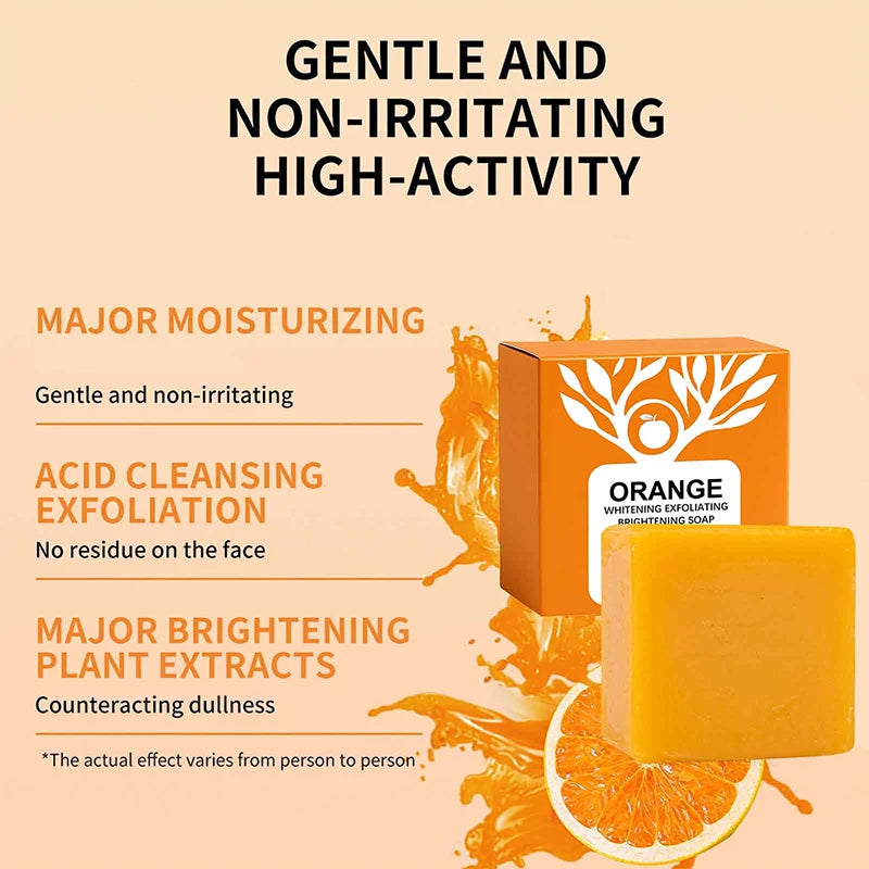 Orange Enzyme Exfoliating Brightening Soap Bar 100g – Face & Body Brightening Soap Bar QXL