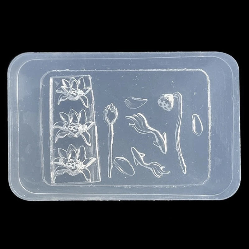 3D Lotus Flower Silicone Nail Art Mold | DIY Embossed Template Nail Art Mold QXL