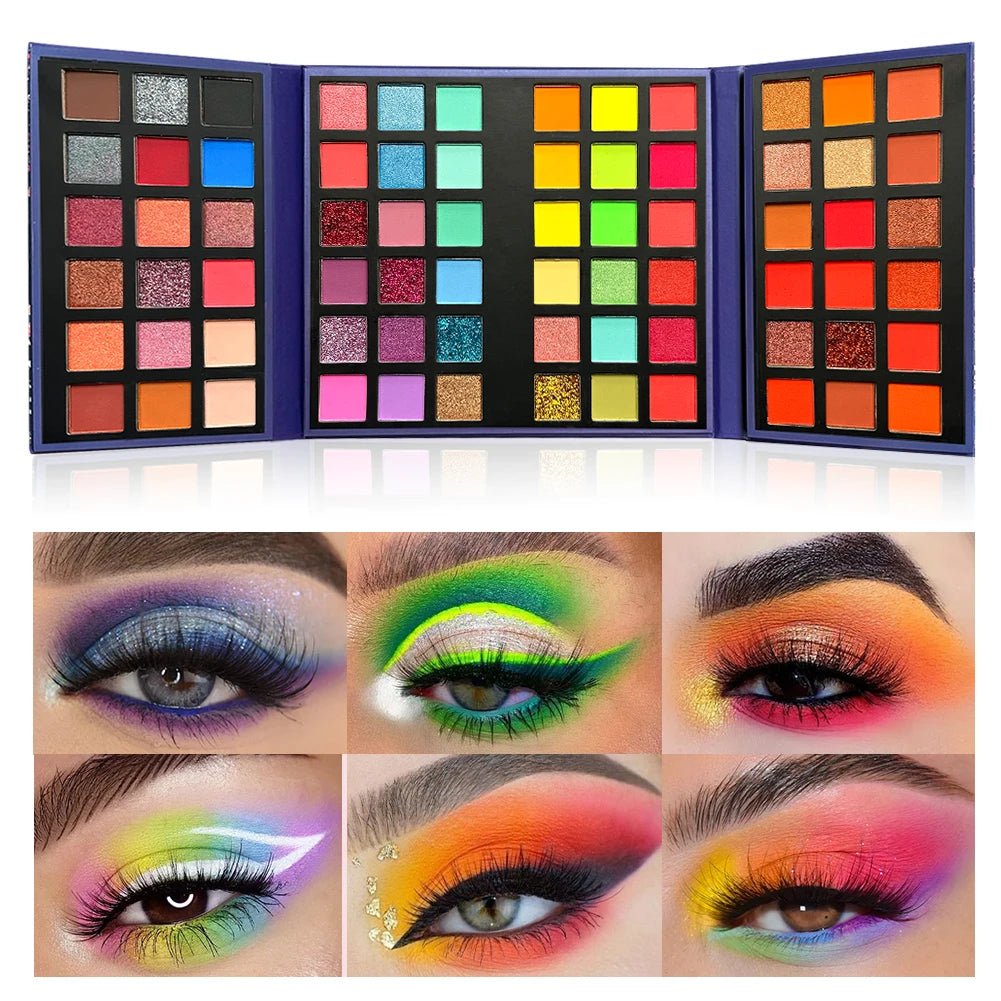 VERONNI 72-Color Matte & Glitter Eyeshadow Palette – Waterproof Eyeshadow Palette QXL 72 Color
