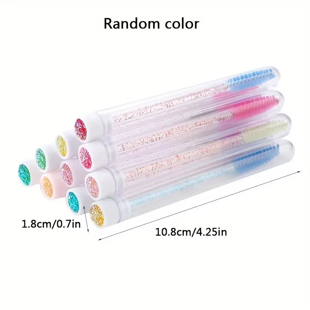 Reusable Sparkling Mascara Wand & Eyelash Brush in Tube Case Mascara Wand Brush QXL
