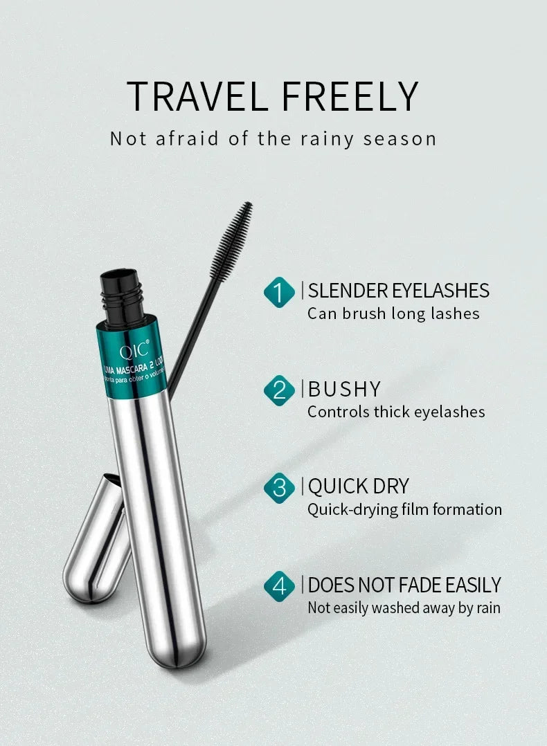 QIC 4D Mascara 2-in-1 Waterproof | Volume & Length Waterproof Mascara QXL