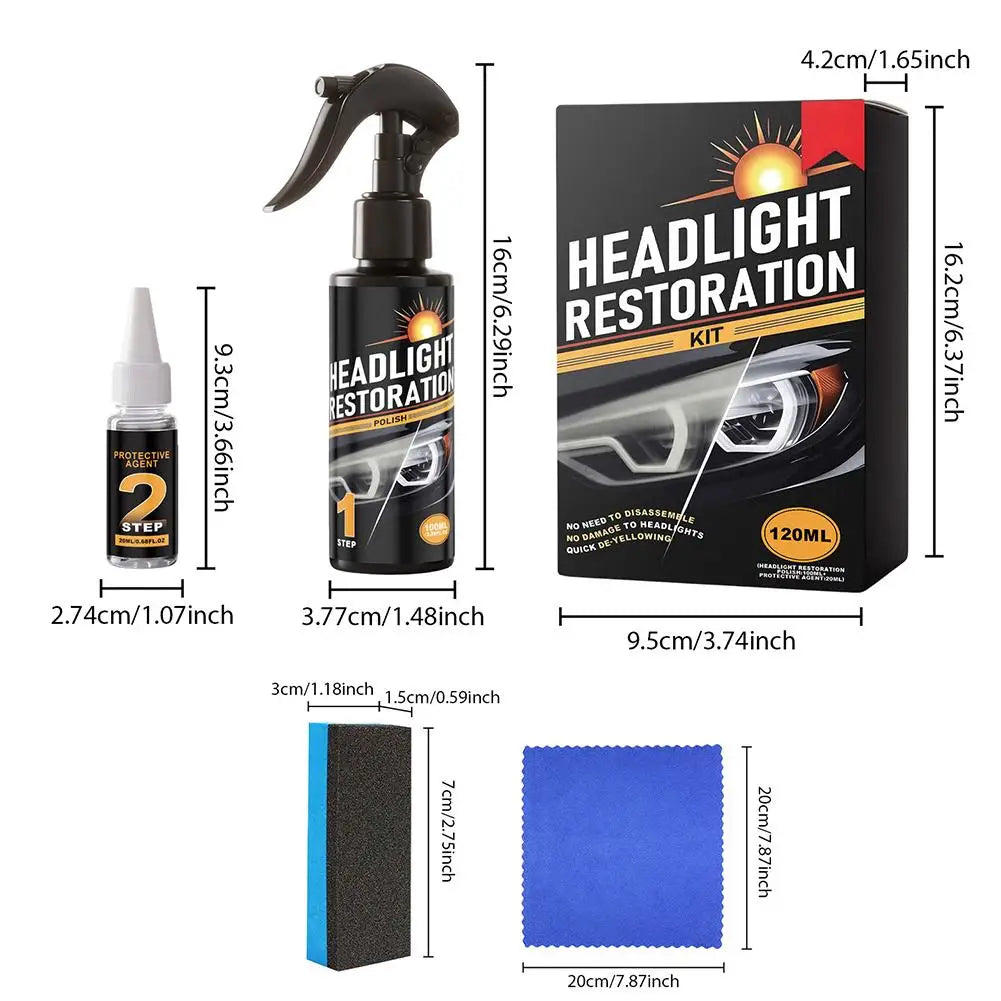 Car Headlight Restoration Kit – Polish & UV Protection Headlight Restoration Kit QXL