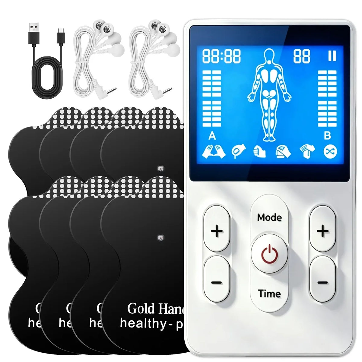 3-in-1 TENS EMS Muscle Stimulator | Dual Channel Massager EMS TENS Massager QXL