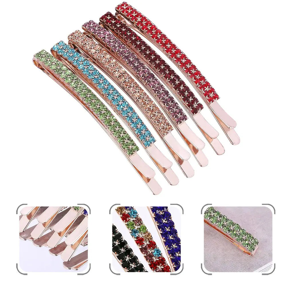 6-Pack Crystal Rhinestone Hair Pins – Wedding & Party Clips Rhinestone Hair Clips QXL