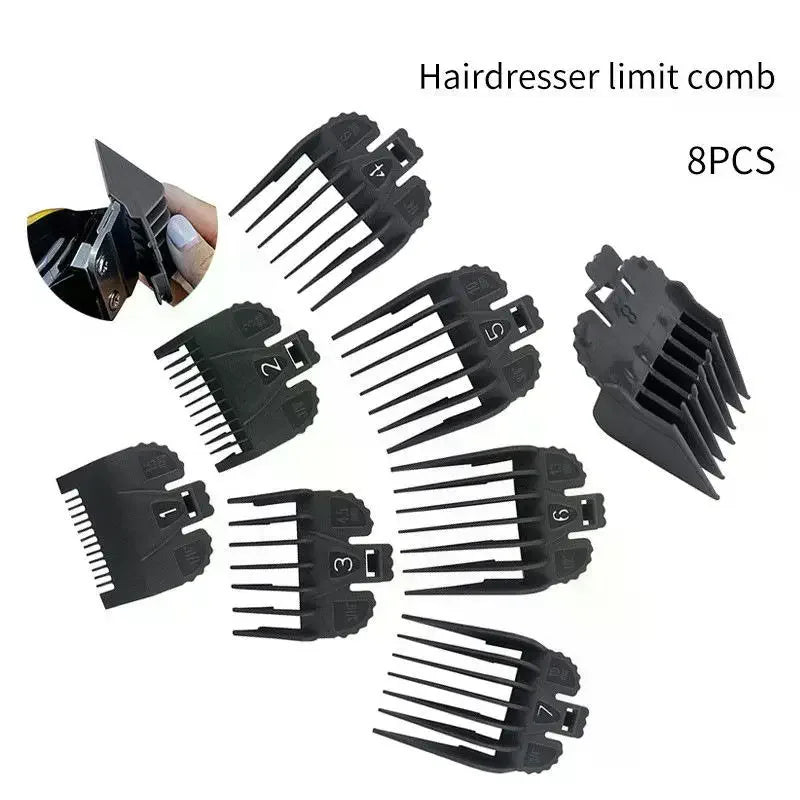 8-Piece Hair Clipper Guard Comb Set | Universal 1.5–25mm Clipper Guard Set QXL