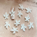 30-Pack 3D Lily Flower Nail Charms | Acrylic DIY Stickers Nail Art Charms QXL White