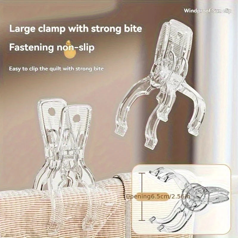 Transparent Windproof Clothes Pegs | Strong Plastic Laundry Pins Laundry Clothes Pegs QXL