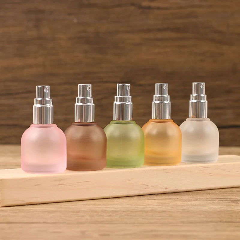10ml Frosted Glass Perfume Atomizer with Beech Wood Cap | Travel Perfume Atomizer QXL