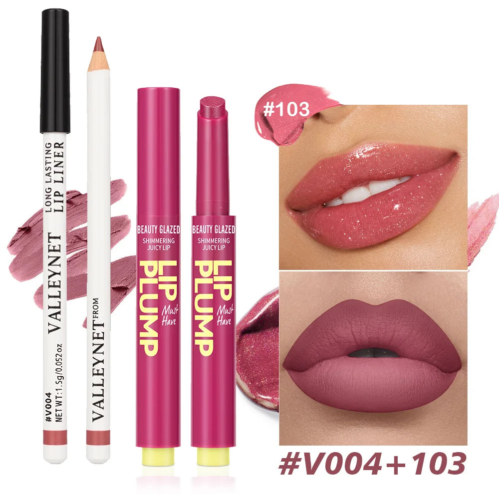 Beauty Glazed Matte Velvet Lip Liner & Lipstick Set – 2 Pcs Lip Liner & Lipstick Set QXL
