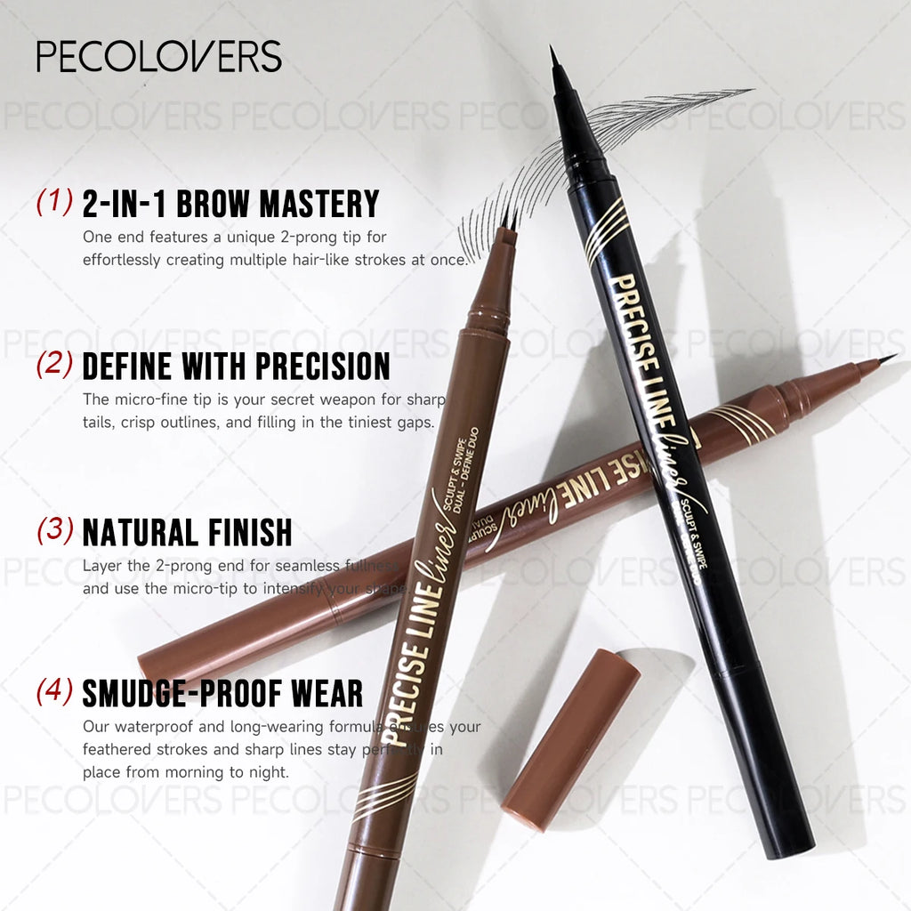 PECOLOVERS Two-Pronged Eyebrow Pencil | Brow Filling Pen Eyebrow Pencil QXL