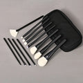 18-Pc Natural Hair Makeup Brush Set | Goat Hair & Eco Kit Makeup Brush Set QXL A4-12pcs with bag