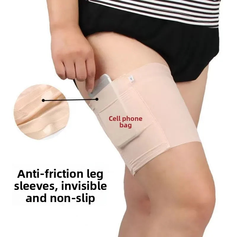 Anti-Slip Thigh Phone Pouch | Women's Spandex Leg Pocket Thigh Phone Pouch QXL