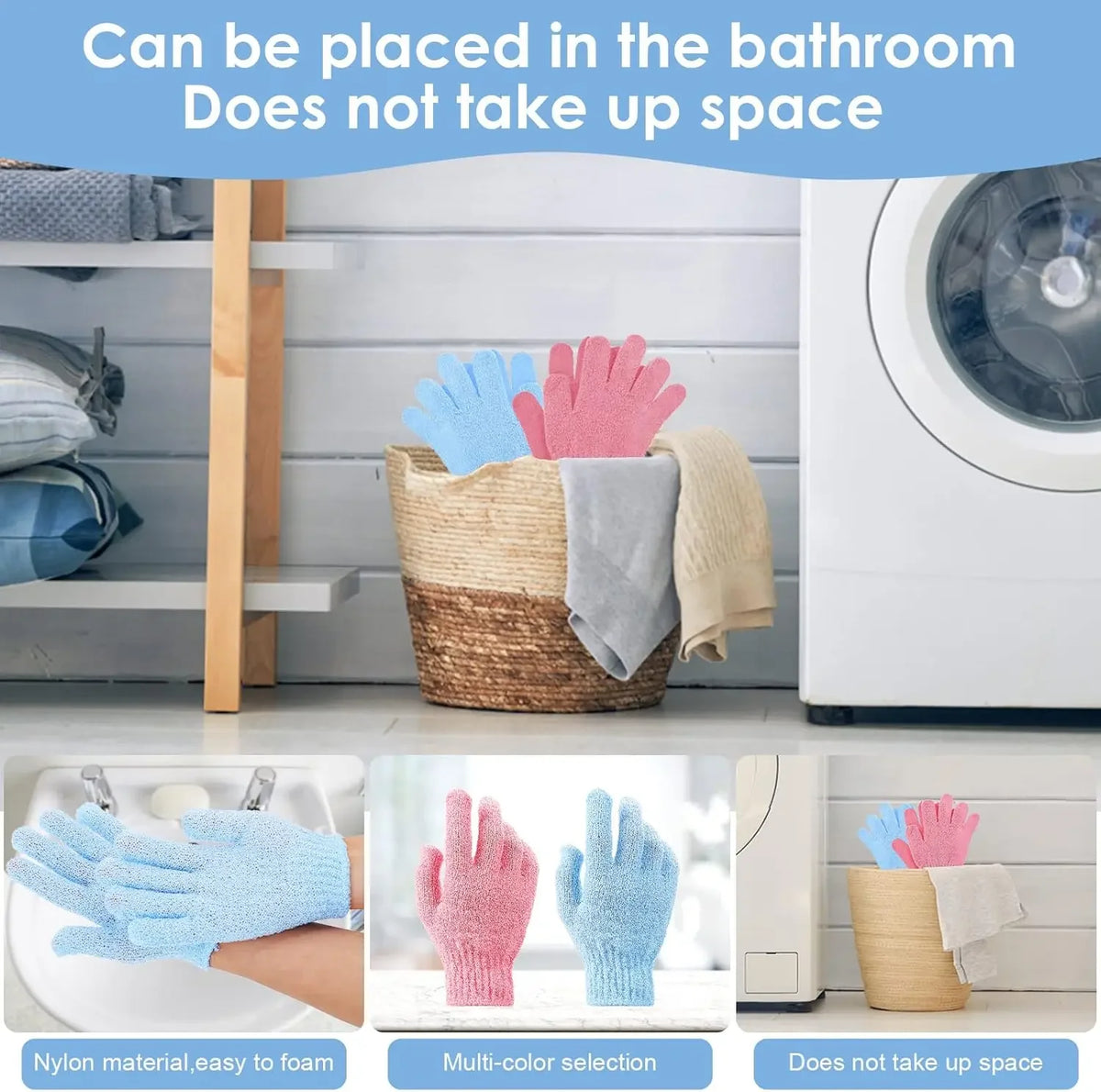 Double-Sided Exfoliating Bath Gloves | 5 or 10 Pack Scrubber Exfoliating Bath Gloves QXL