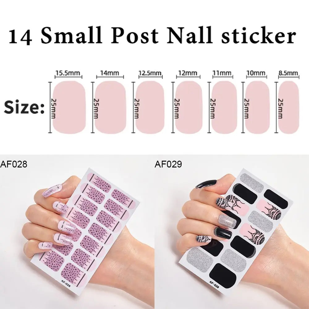 Glitter Self-Adhesive Full Nail Wraps | Y2K Nail Art Stickers Nail Wraps QXL