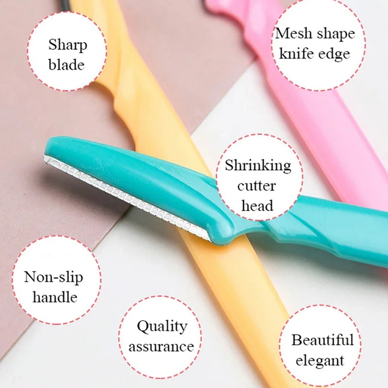 10-Pack Eyebrow Shaping Razors | Stainless Steel Face Trimmer Eyebrow Shaping Razor QXL