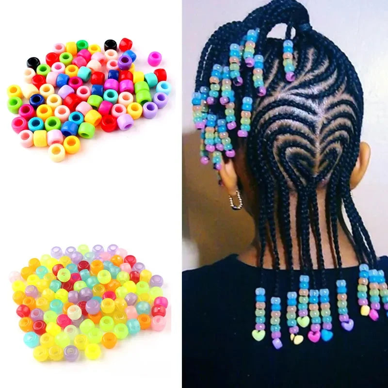 Colorful Acrylic Hair Braid & Dreadlock Beads – 20 or 100 Pc Hair Braid Beads QXL