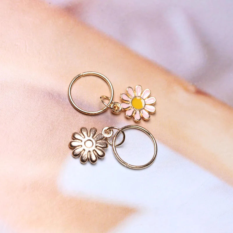 10-Pack Daisy Dreadlock Hair Cuffs | Multicolor Braid Rings Hair Cuffs & Rings QXL Pink 10pcs
