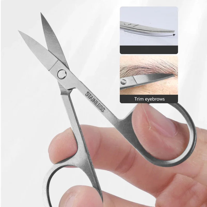 6-Piece Precision Tweezers Set – Curved Eyebrow & Scissors Kit Precision Tweezers Set QXL