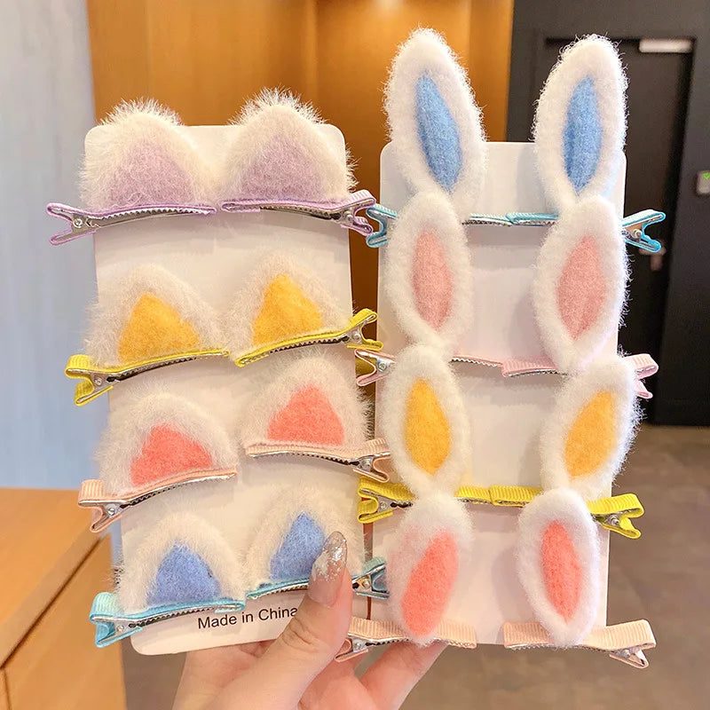 2-Pack Rabbit Ears Hair Clips for Baby Girls | Kawaii Barrettes Kids Hair Clips QXL