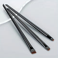 3-Piece Ultra-Thin Angled Eyebrow & Eyeliner Brush Set Eyebrow Brush Set QXL Black 3Pcs