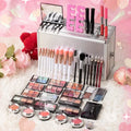 Aluminum Travel Makeup Case – Complete Cosmetic Set Makeup Gift Set QXL silver