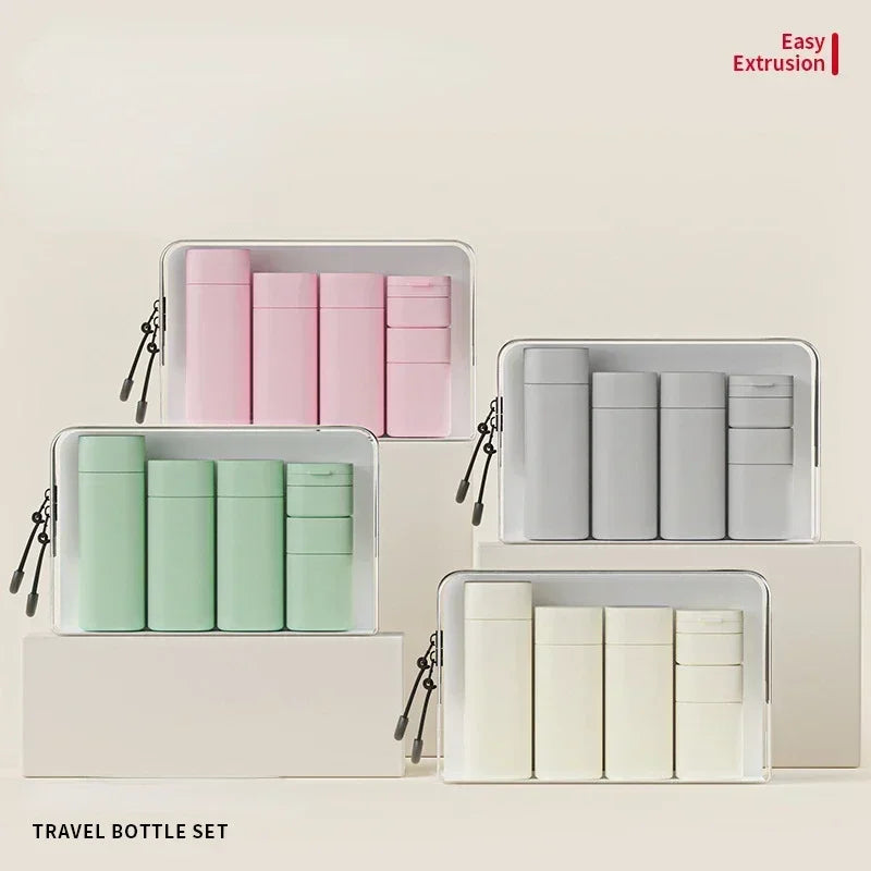 5-Piece Refillable Travel Bottles | Lotion & Shampoo Dispensers Travel Bottle Set QXL
