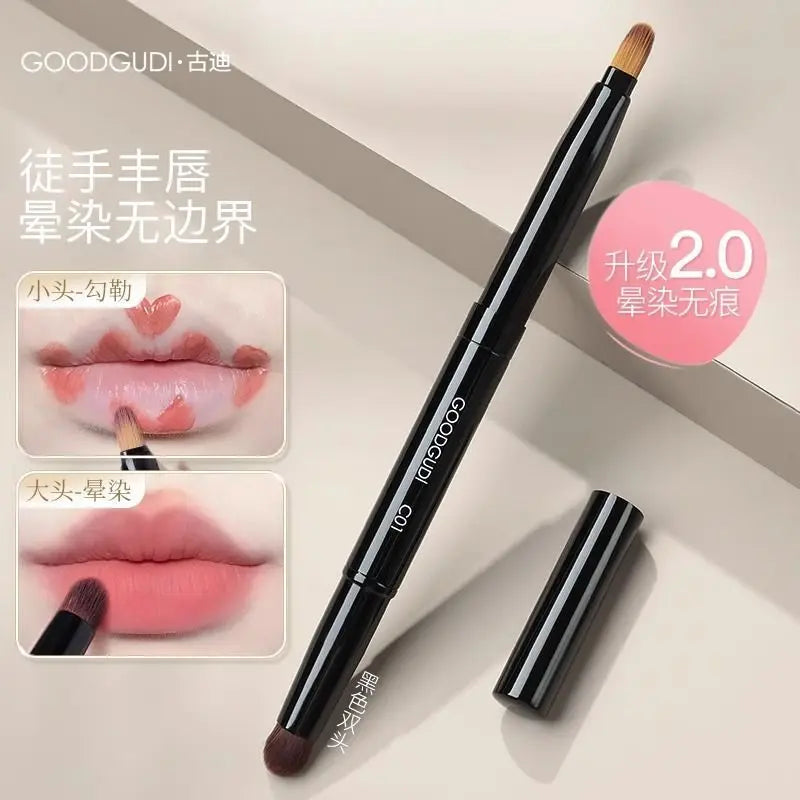 Dual-Head Retractable Lip & Concealer Blending Brush with Cap Lip Blending Brush QXL 01 black