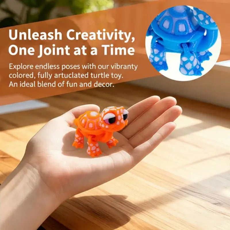3D Printed Turtle Model | Articulated Cartoon Figurine Animal Figurine QXL