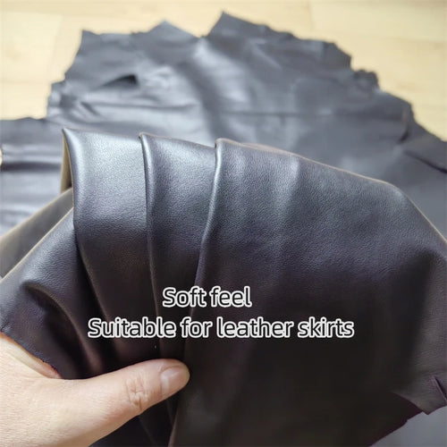 0.6mm Black Sheepskin First Layer Real Leather Fabric – Whole Hide Leather Craft Fabric QXL